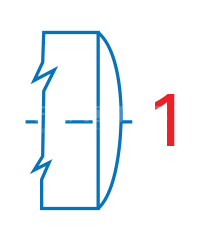 nach außen gewölbt