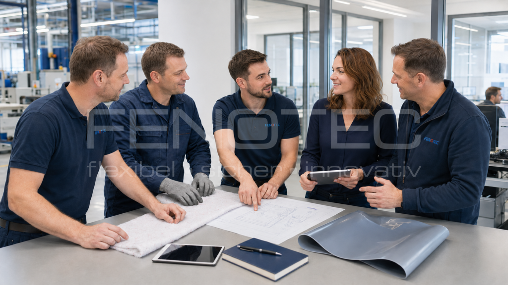eine Gruppe von FENOTEC Mitarbeitern stimmt sich ab